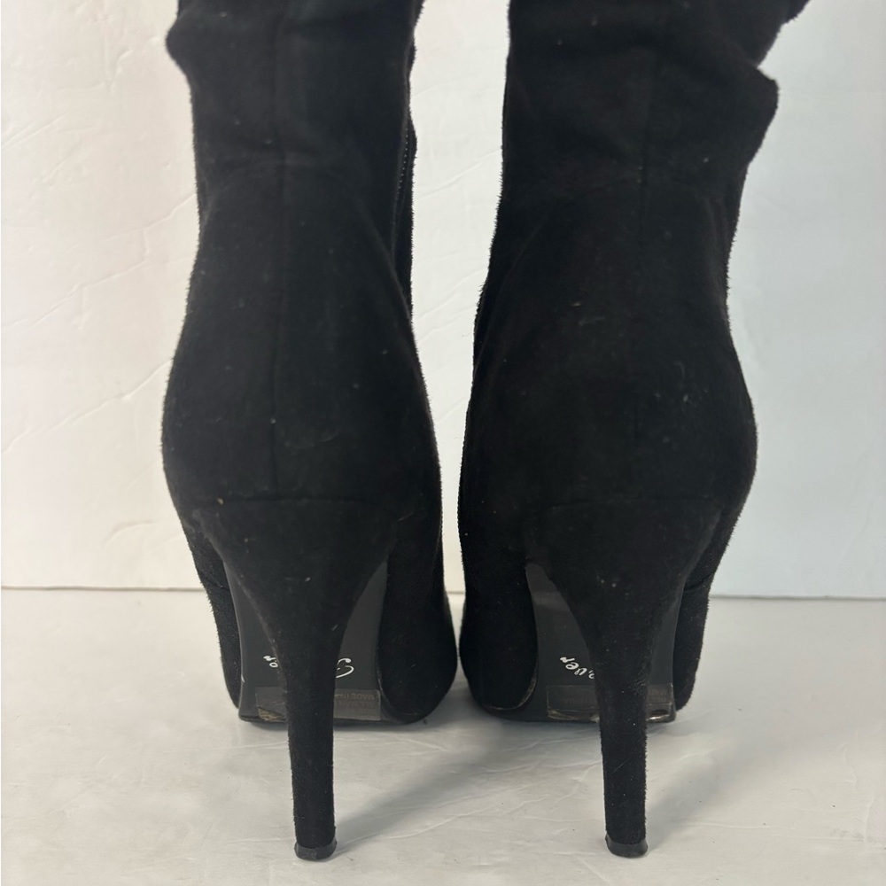 FOREVER Black Faux Suede Over-The-Knee Stiletto Boots Size 6.5 - Picture 6 of 7